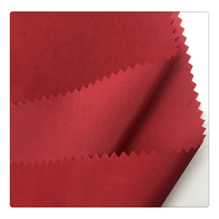 100% recycled polyester red peach skin fabric