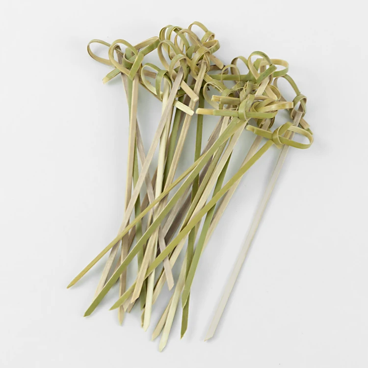 Simple Fashion Factory Wholesale Manufacturing Cocktail Picks Decorative Picks Bamboo Knot Skewer