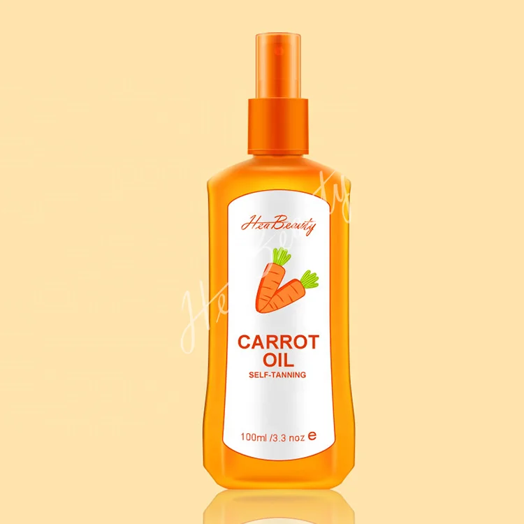 Natural Organic Vegan Tanning Glow Oil Lotion SPF Foundation Private Label Suntan Oil Long Lasting Tan Exotic Carrot Oil