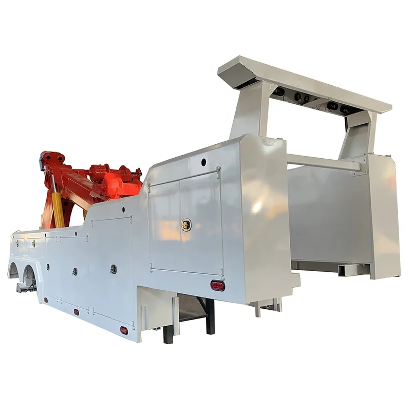 Factory direct sales 35-Ton Integrated Wrecker Truck body with 3 units of winches and white toolboxes for sales