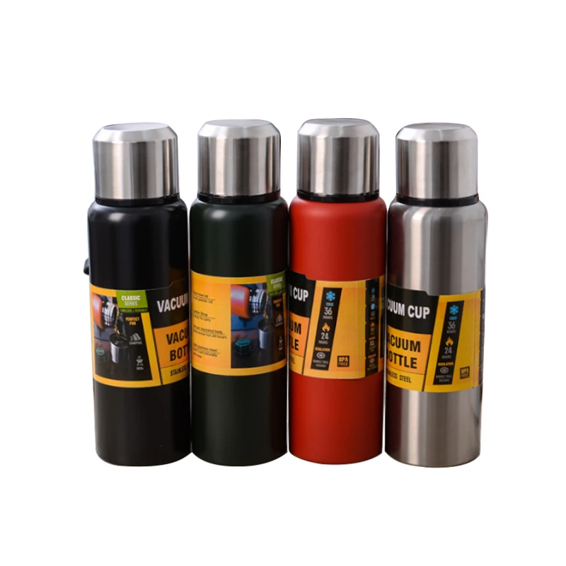 Custom logo 1000ml large capacity blank  304  stainless steel tea thermos vacuum flask with lid