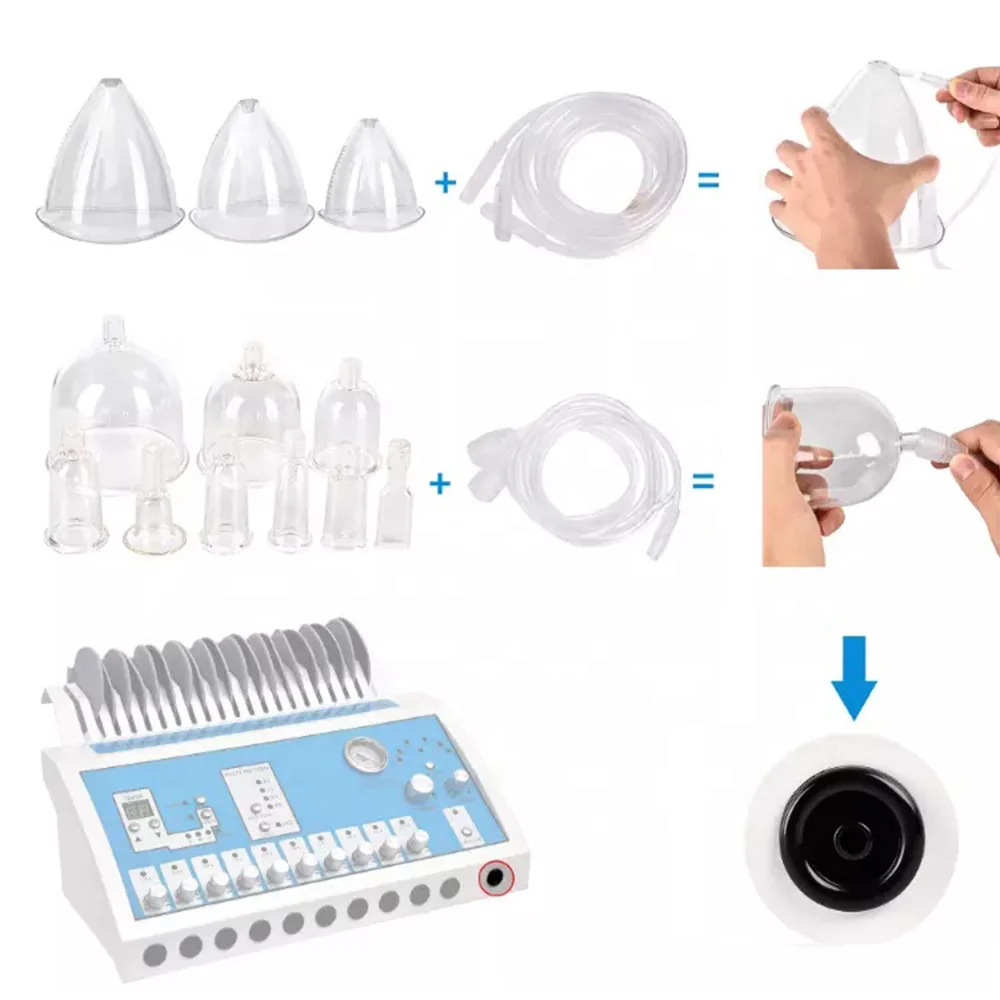 2 In 1 Professional Breast Enlargement Massage Vacuum Suction Lymphatic Drainage FR Build Muscle Stimulator Machine