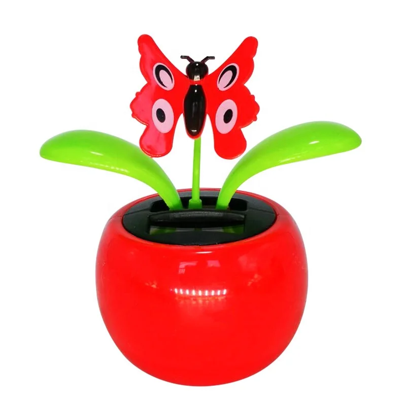 Automatic Dancing Flower Toy Gift  Solar Powered Flip Flap Dancing Flower For Car Decor