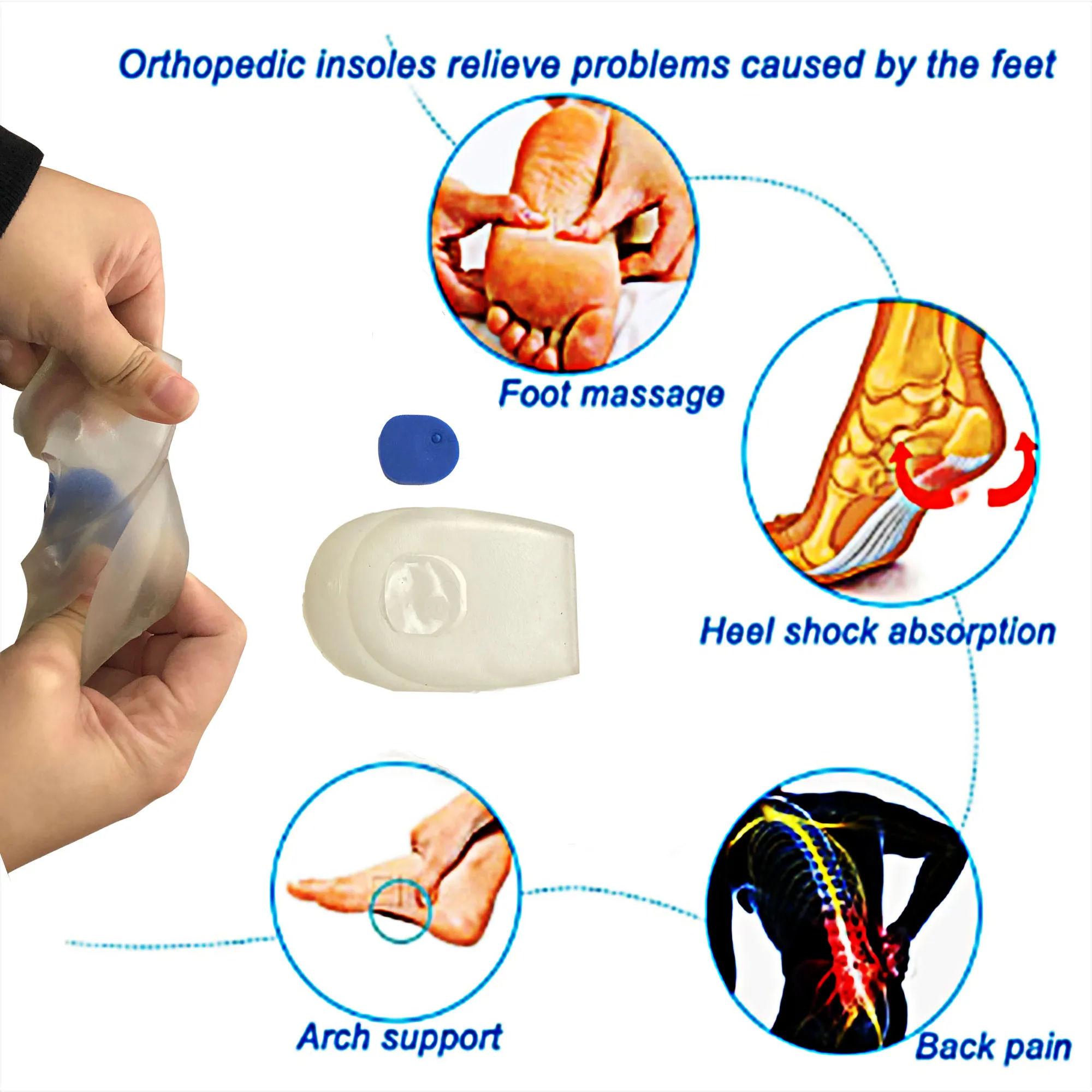 silicone sock foot care heels cushioning pads