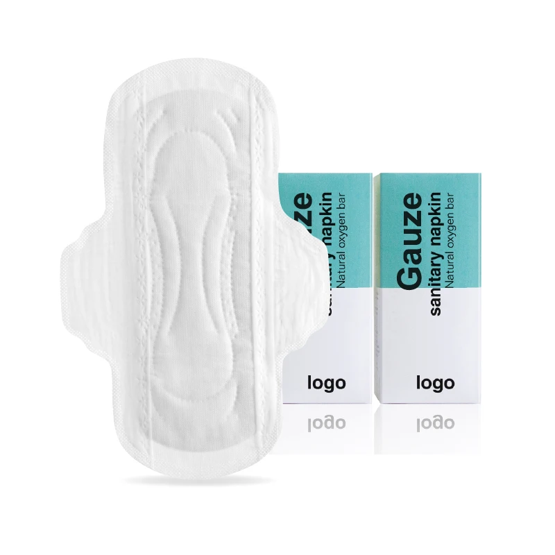 Высококачественные гигиенические прокладки из 100% чистого хлопка, супермягкая марлевая сетка, гигиеническая прокладка для женщин, сделано в Китае, производитель гигиенических прокладок