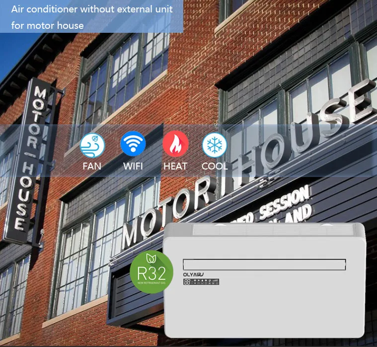 Air Conditioner without external unit no outdoor unit for motor house/resort/apartment/hotel project 110V 60hz 220v 60hz