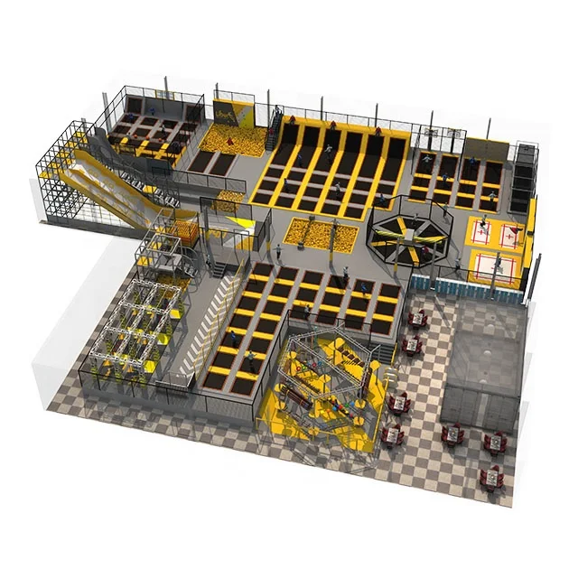 Custom Size commercial amusement kids gymnastic trampoline park playground jumping bungee inflatable trampolines
