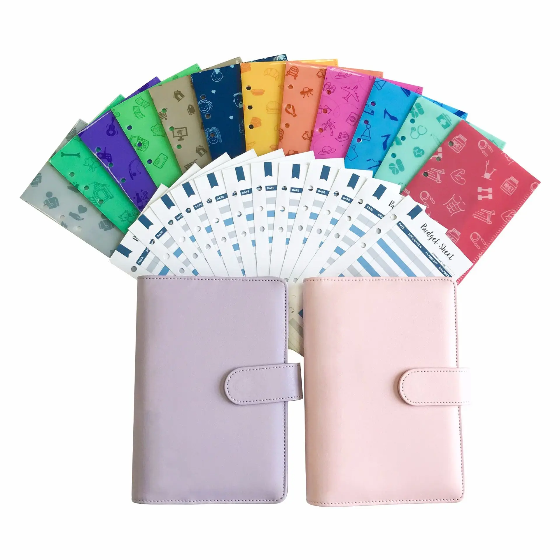 2025 stationery set a5 customizable journals budget weekly monthly 6 ring binder organizer planner with cash envelope