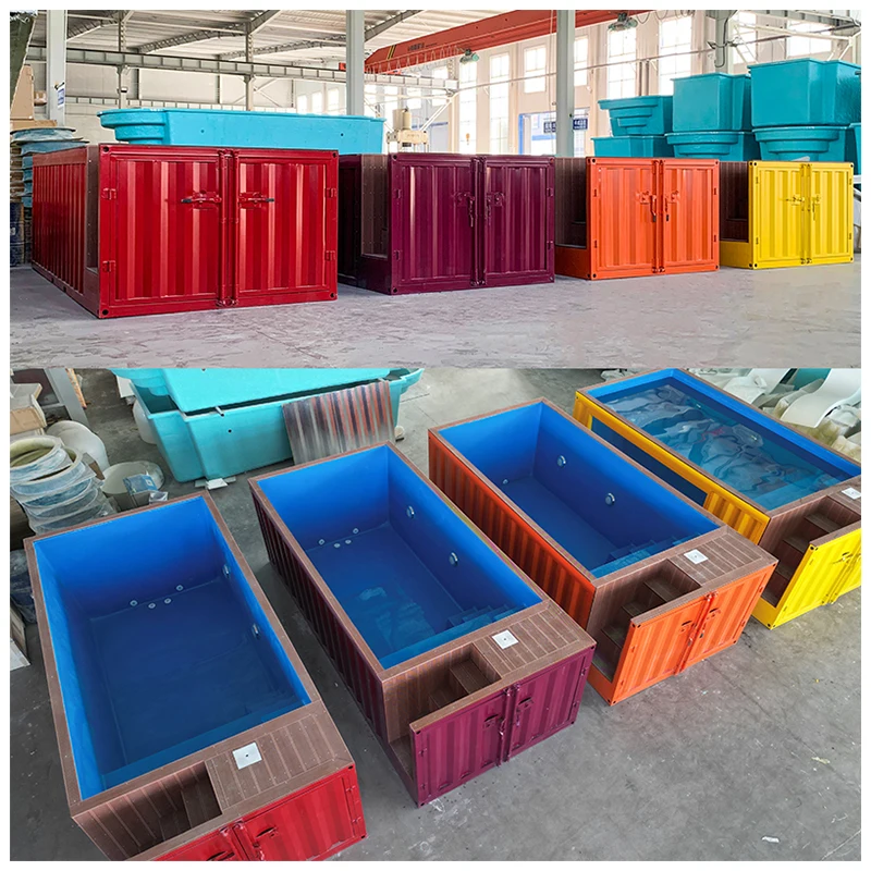 Wholesale Custom Made Luxury Salt Water 20ft Container fab Pool Fibreglass Swimming Pool Accessories Equipment