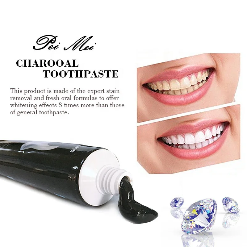 
Charcoal & Organic Coconut Oil Teeth WHITENING Toothpaste Black Tooth Paste 