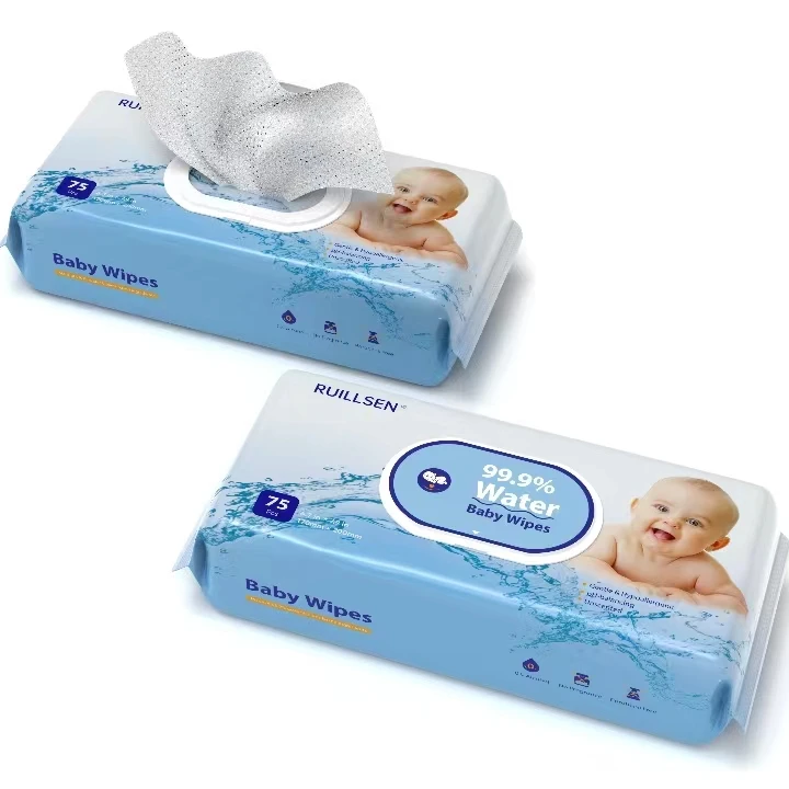 2023 Natural Organic Baby Wipes Biodegradable Water  Baby Sensitive Skin Wet Wipe Baby Wipes Wholesale