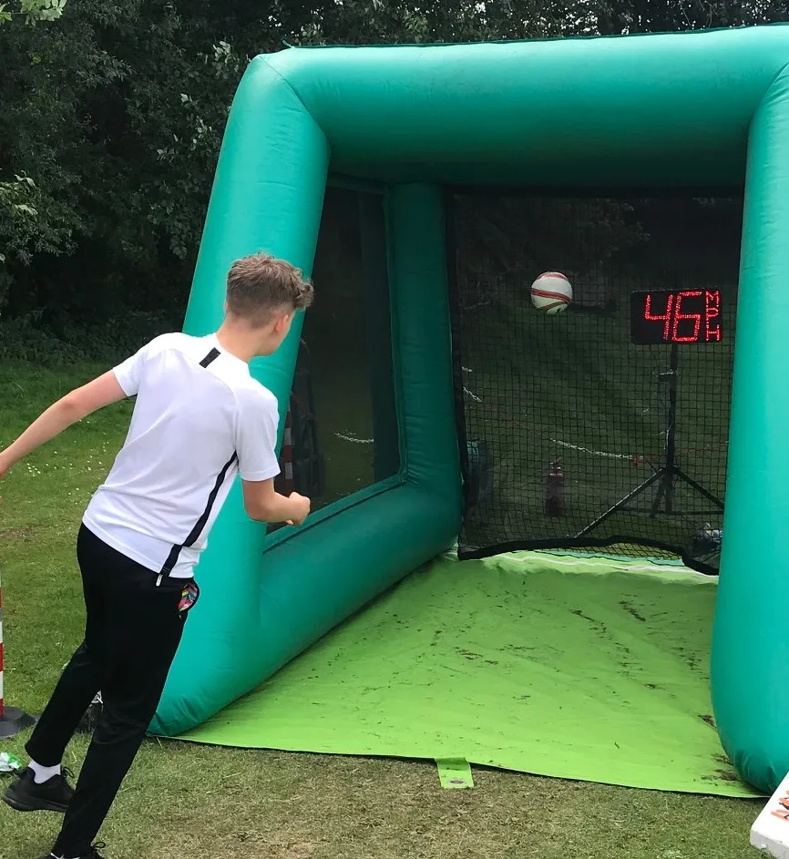 interactive inflatable speed cage IPS football training field sports game