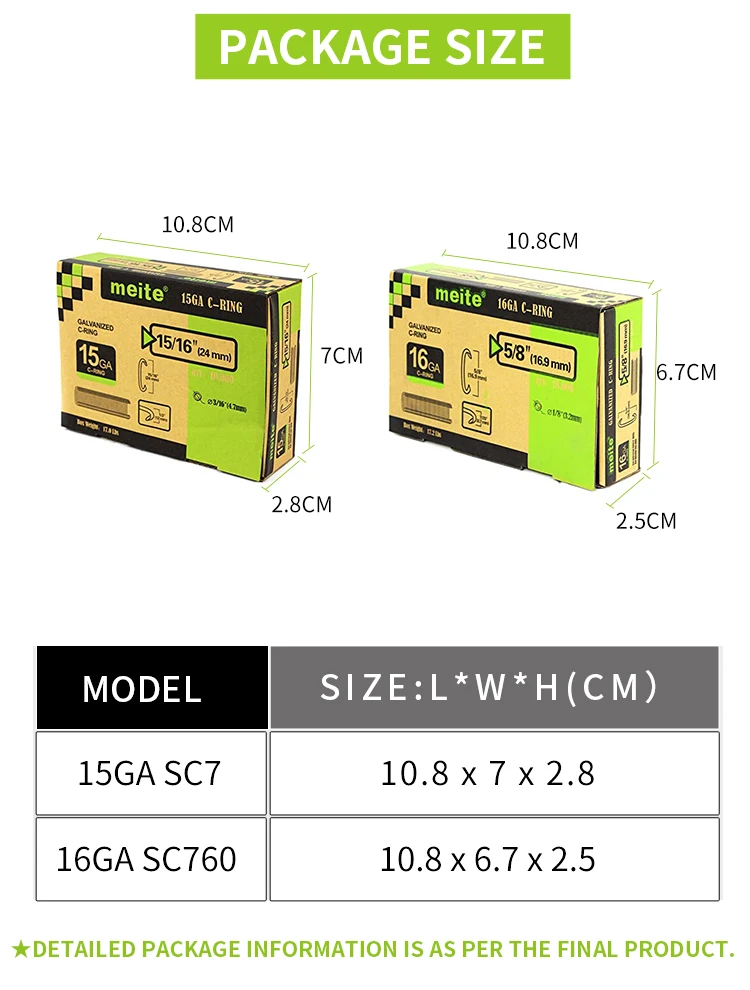 MEITE1.8mm & 1.6mm c-ring clamp fasteners air clip c ring c24 in 304 stainless steel c ring staples for cages and gabion