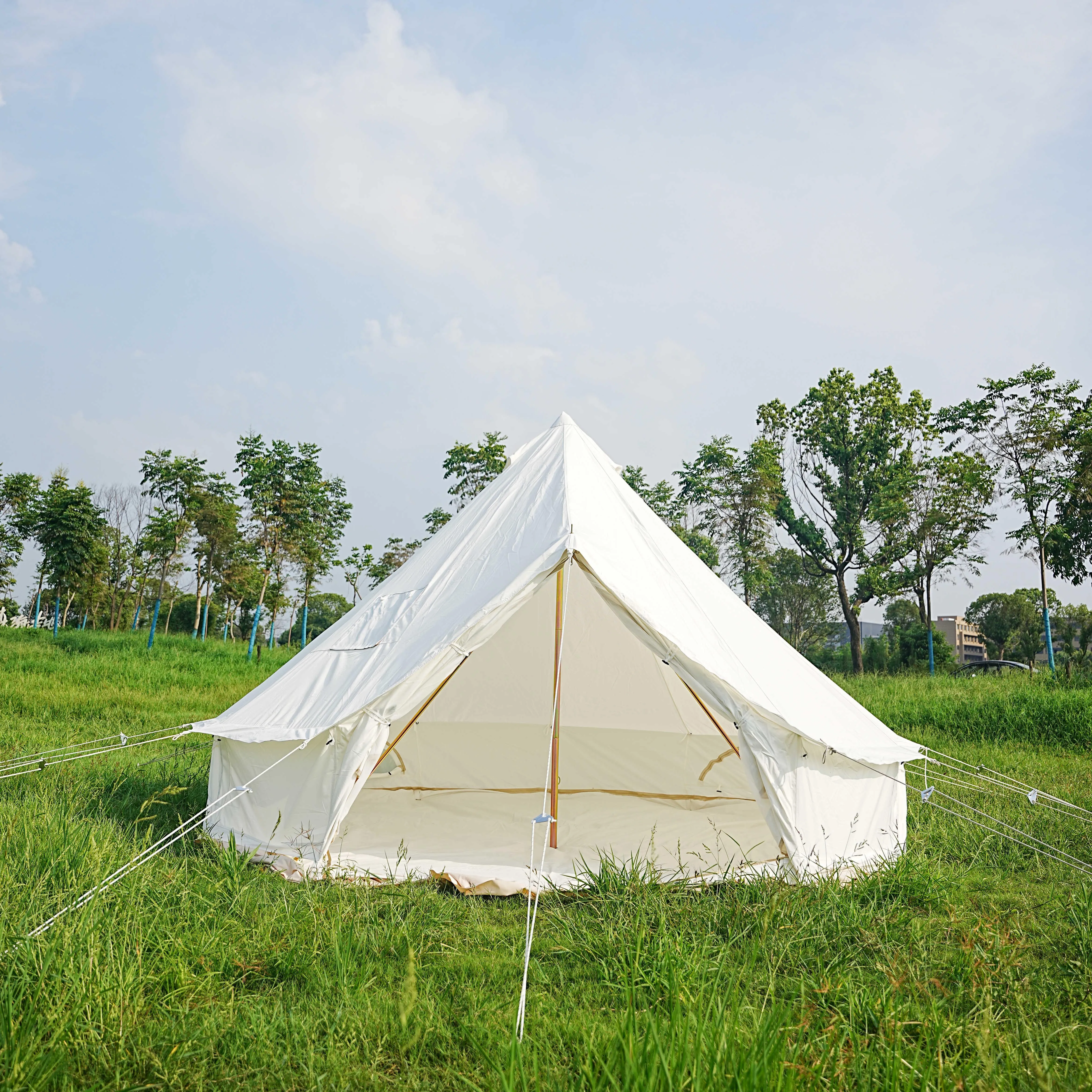 IN STOCK heavy duty outdoor camping multiple color 3m 4m 5m 6m cotton canvas bell tent glamping