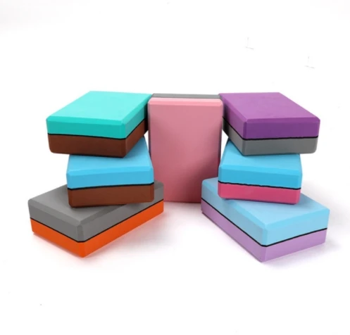
Customizable Design EVA Hardness Foam Plain Double Color Yoga Block 
