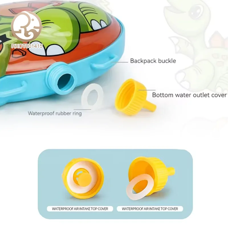 Portable Summer Backpack Water Gun Toys for Kids Fun Military and Dinosaur World Water Shooting Games Made of Plastic Unisex