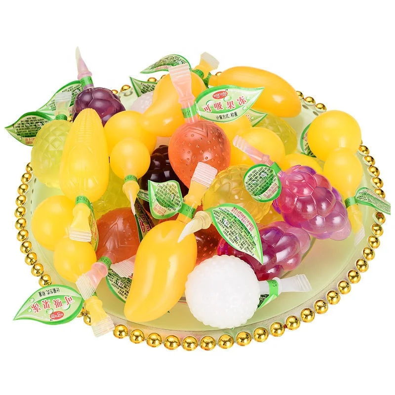 China Gelee Colorful Cute Fruit Shape Thach Yummy Juice Fruity Jello Grape Mini Jelly Candy In Jar