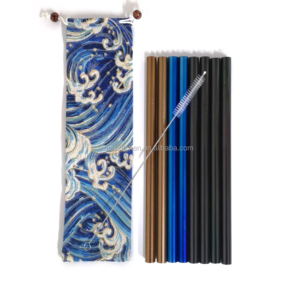 Wholesale Factory High Quality Bar Accessories 304 Stainless Steel Drinking Straw Metal Straw Set