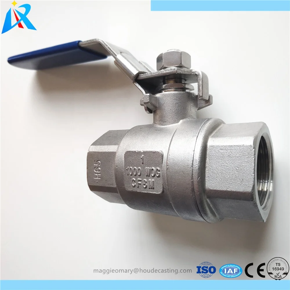 
Stainless steel two bodies 1/2 inch NPT BSP 2pc ball valve for water 