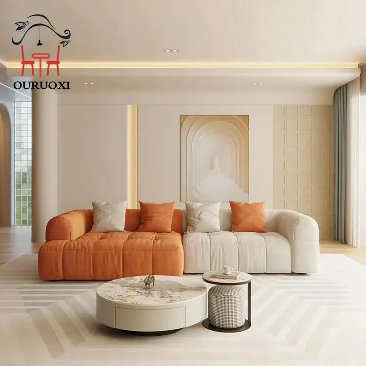 High Quality Living Room Sofa Modern Design Soft Comfortable Color Combination Fabric Sofa
