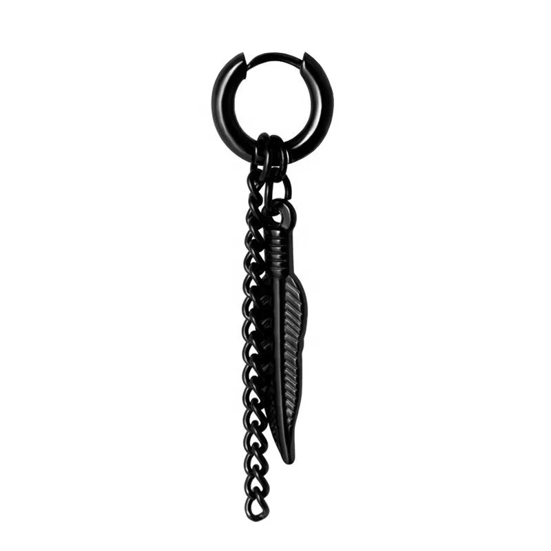 High Quality Ear Piercing Jewelry Feather Leaf Drop Earrings for Women Wholesale