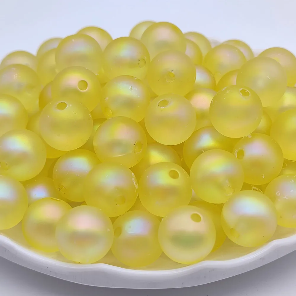 New Arrival Transparent Acrylic Beads 16mm Candy Color Plastic Loose Beads For Diy Jewelry Bracelet Necklace Making