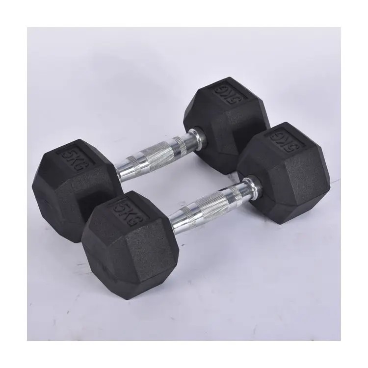 Factory wholesales 20kg rubber coating kurz hantel mancuernas de gym free weights custom dumbbell set hexagonal hex dumbbells