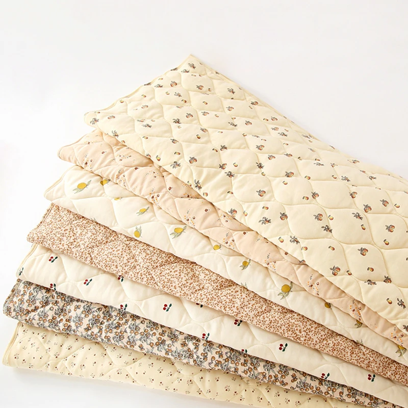 Хлопковое бамбуковое стеганое детское одеяло, сезон осень-зима, стеганое одеяло, детское однотонное одеяло с принтом, одеяло для новорожденных, игровой коврик