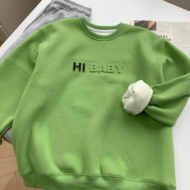 Clothing Manufacturers Heavy Weight Sweater Custom 3D Embossed Crewneck Sweatshirt