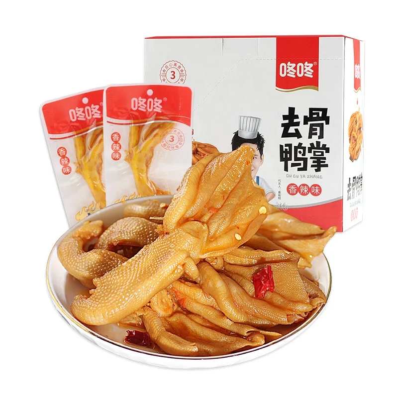 China Boneless Spicy duck feet  and Chinese snack Hot sale delicious duck feet meat snacks