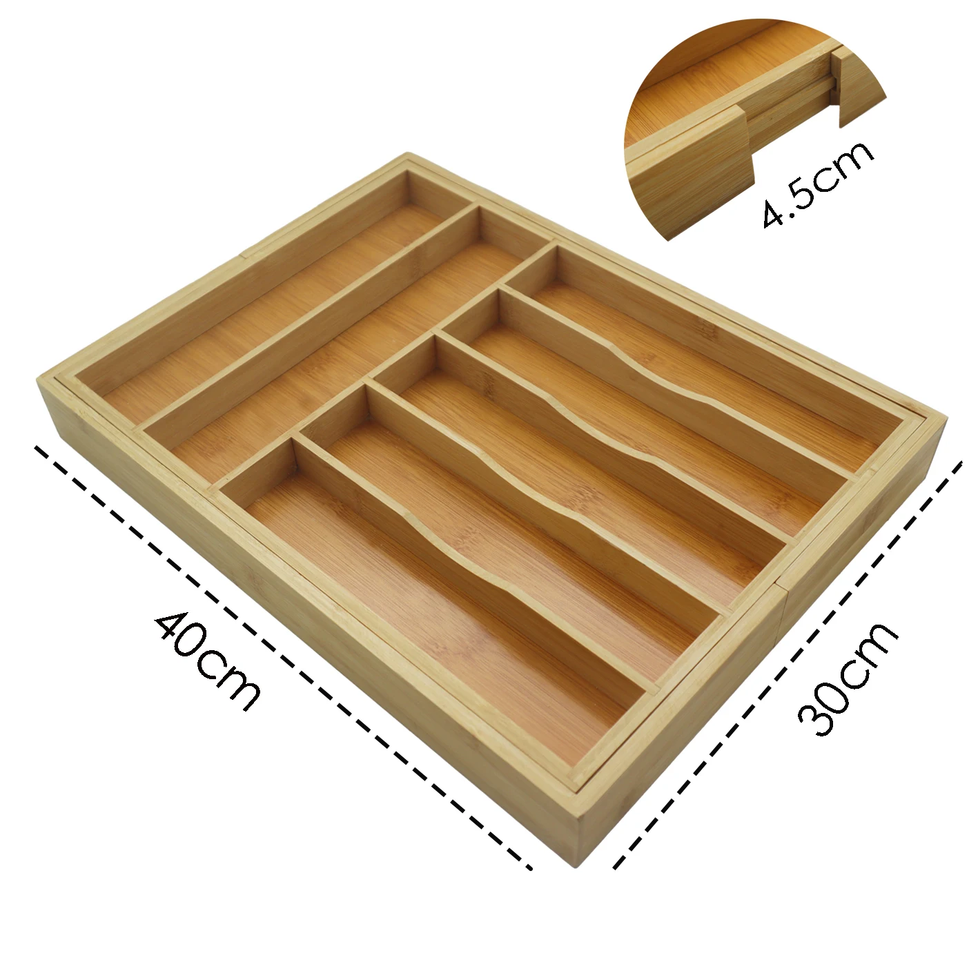 Expandable Bamboo Silverware Drawer Organizer Adjustable Utensil Holder Drawer Cutlery Organizer for kitchen