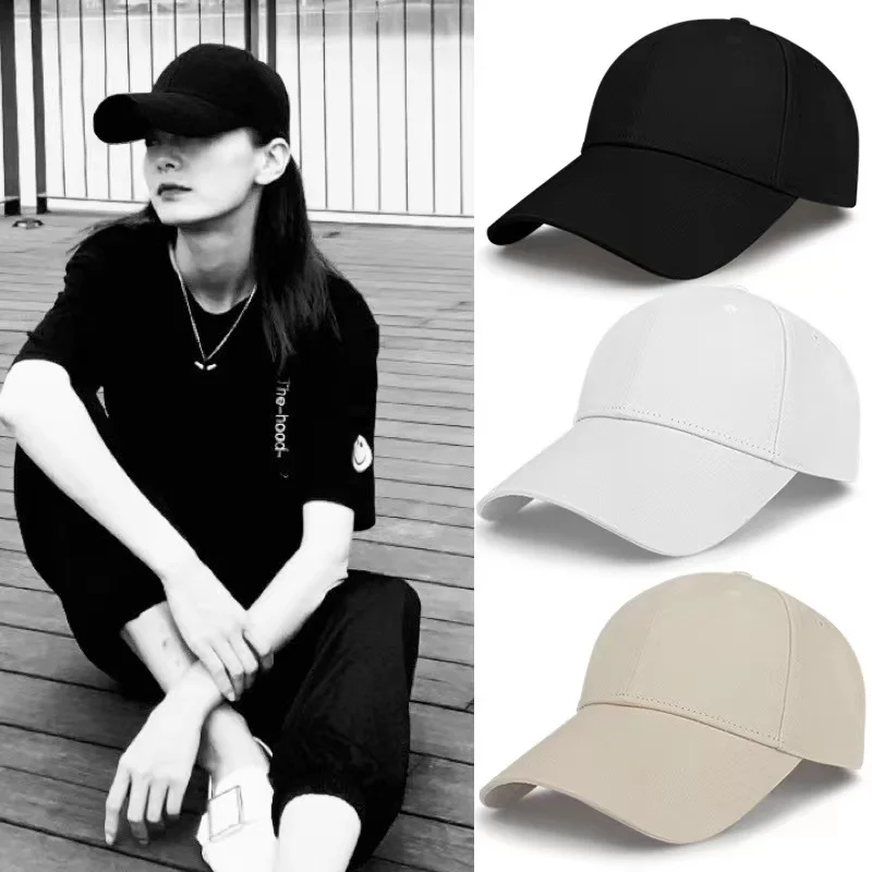 Lengthened Brim Baseball Cap Cotton Black Korean Version Tide Sunscreen Shade Golf Caps Custom Embroidery Logo