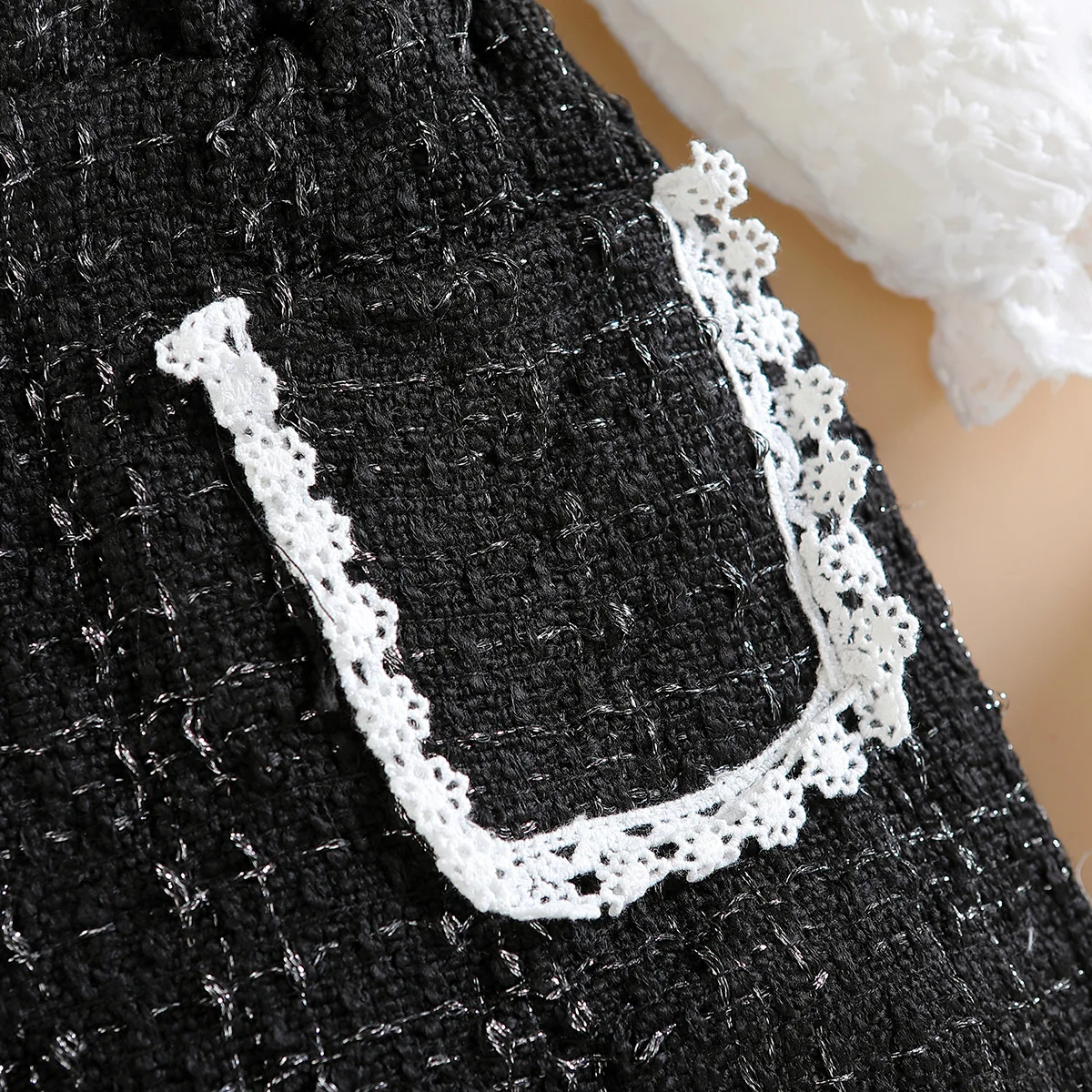 New Children Long Sleeve Pit Strip Knitted Tops+ Plaid Skirt Two Piece Set Kids Fall Clothing Girls 3 To 5 Years