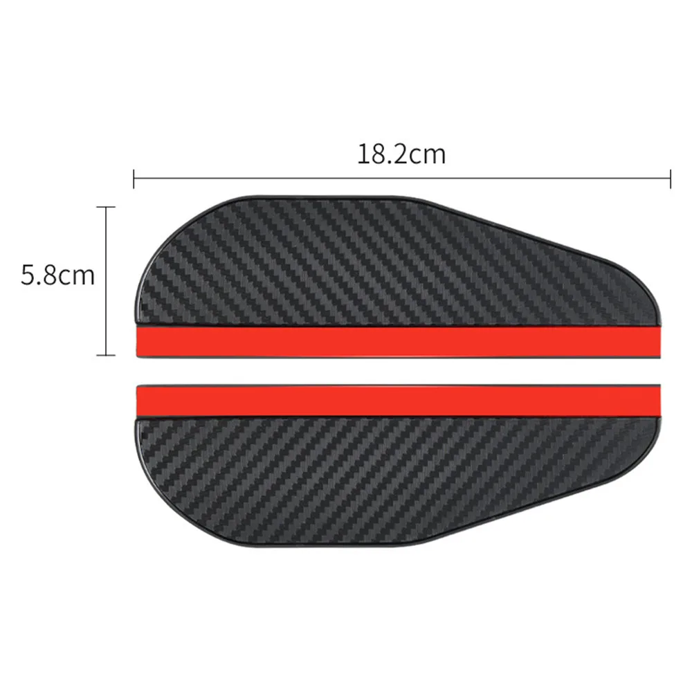 2pcs Carbon Fiber Car Side Mirror Waterproof Sun Visor Rain Eyebrow Auto Car Rear View Side Rain Shield Flexible Protector