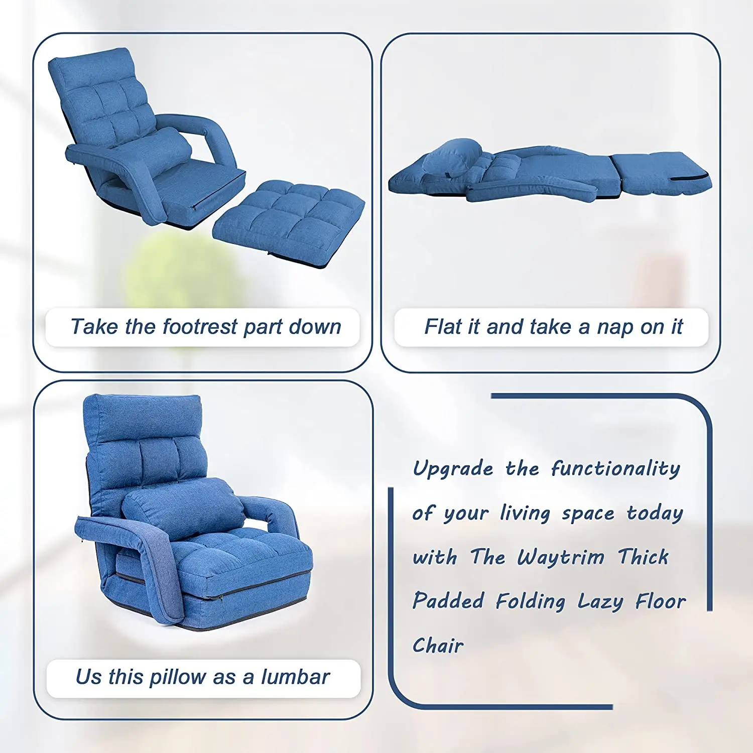 Danlong 6 positions Lazy people japanese style adjustable sofa chair luxury lazy chair floor sofa