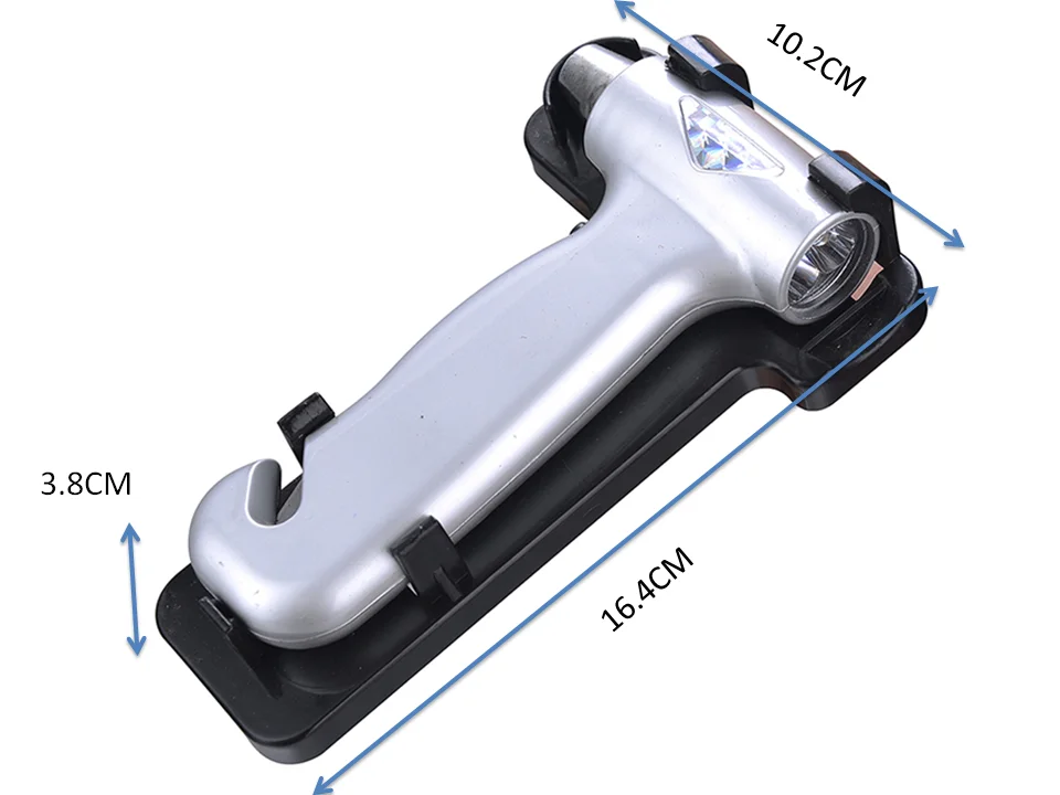 3 in 1 car safety hammer with high flash light window breaker