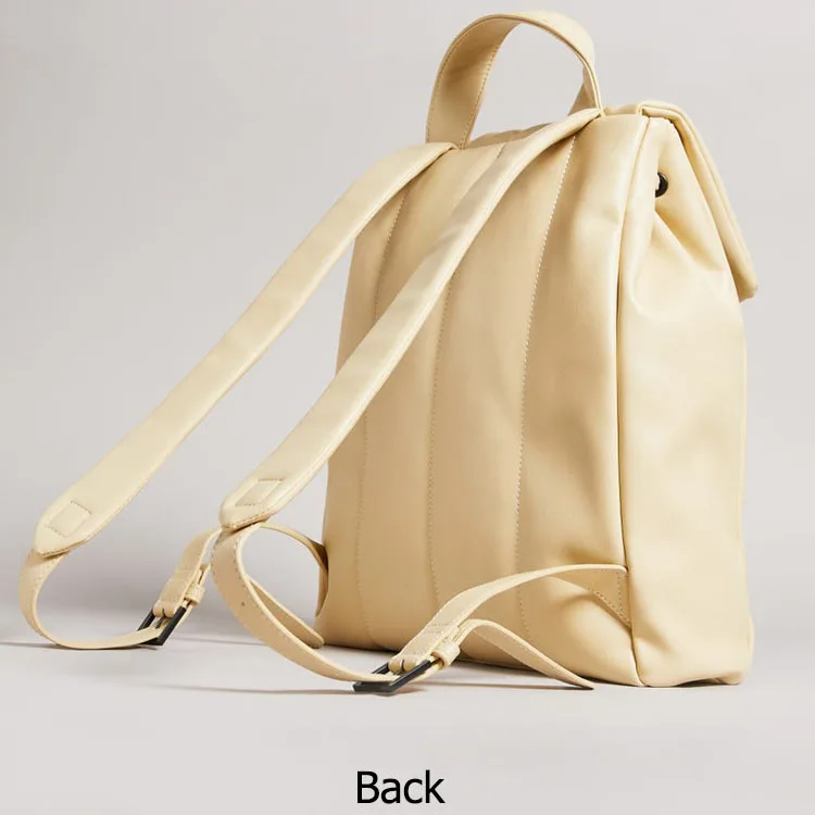 #PA0296 Made in Myanmar Tariff Free  Vegan PU Vertically Quilted Ladies Back Pack Bag Custom Water Proof Back Pack for women