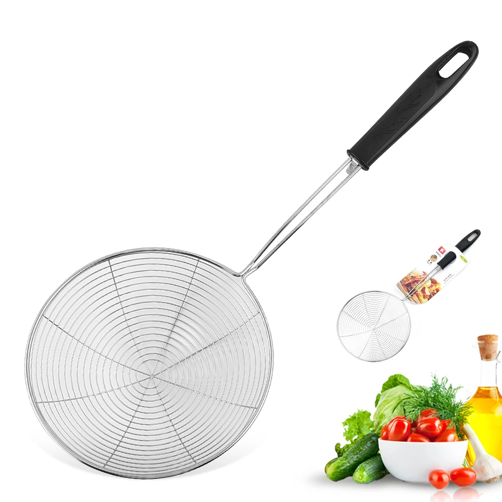 Hand held stainless steel flour sieve household baking superfine soybean milk juice filter screen