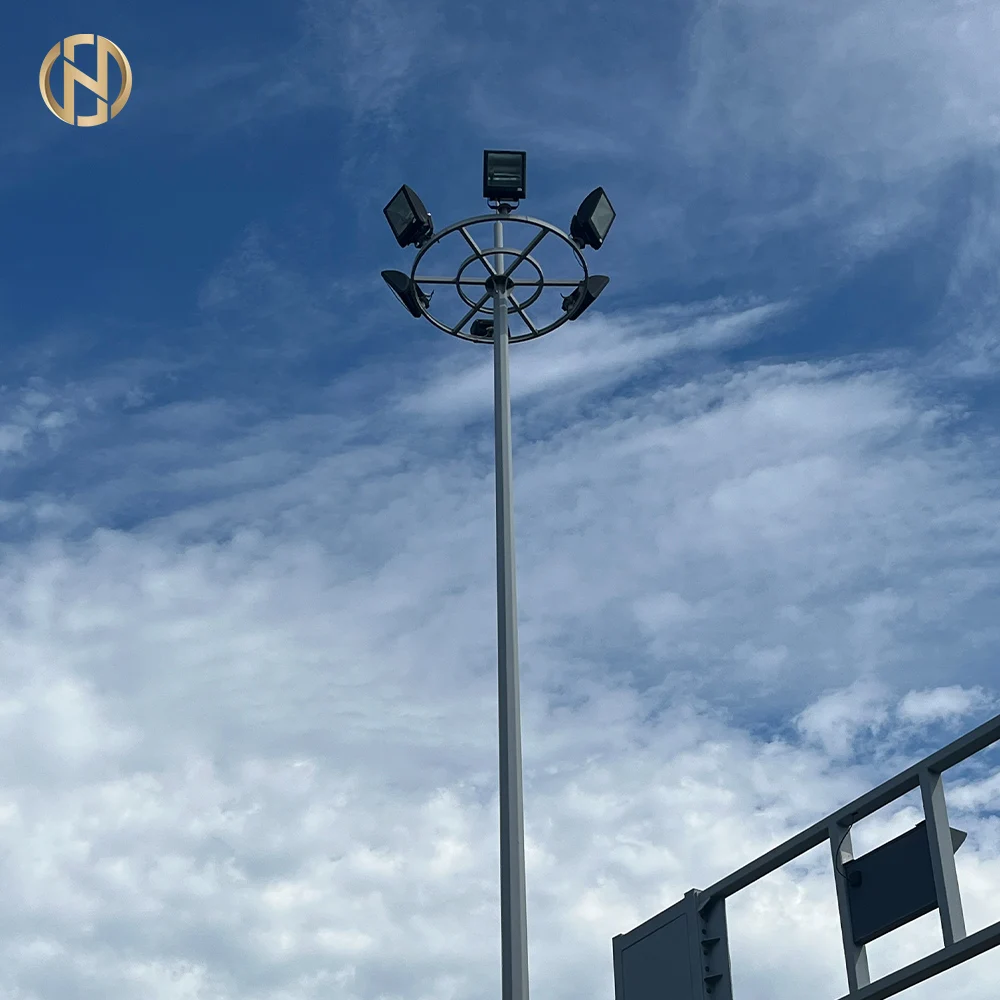 Telescopic Polygonal High Mast LED Street Flood Light Pole Sea Port Light Pole