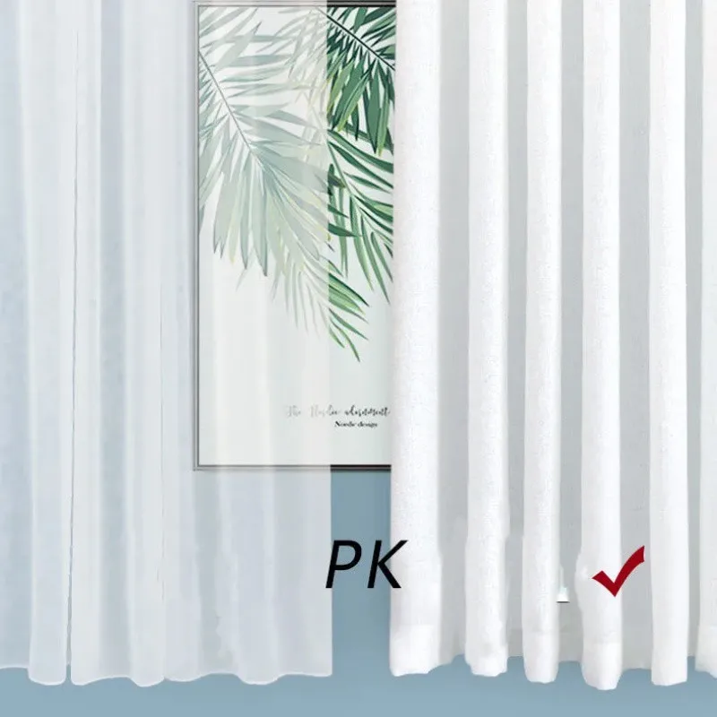 High Quality Good Looking White Curtain Sheer Semi-blackout Sheer Curtain Fabric Linen