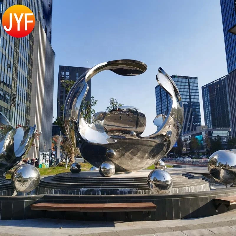 ZZ43 Outdoor Customized Mirror Polished Stainless Steel Modern Abstract Sculpture for Garden