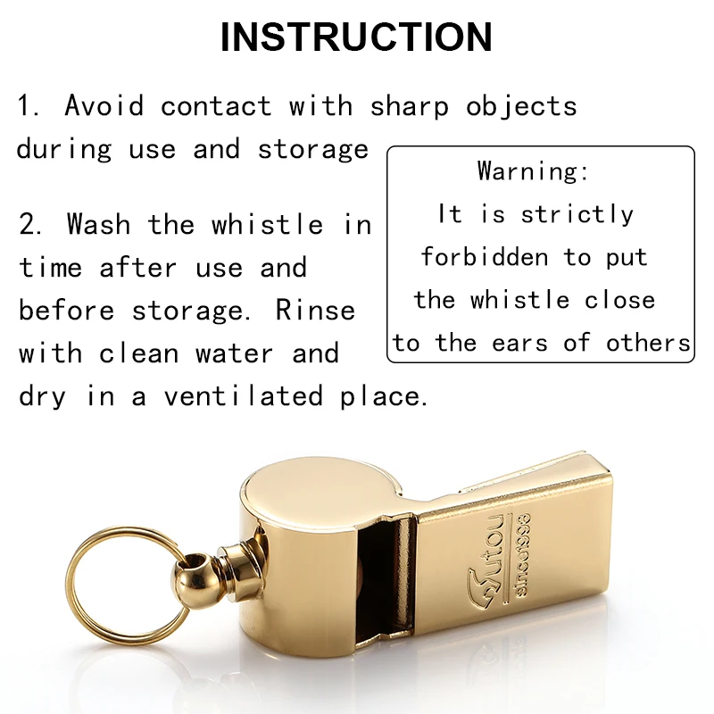Открытый Медный свисток KeychainTitanium выживания Инструменты