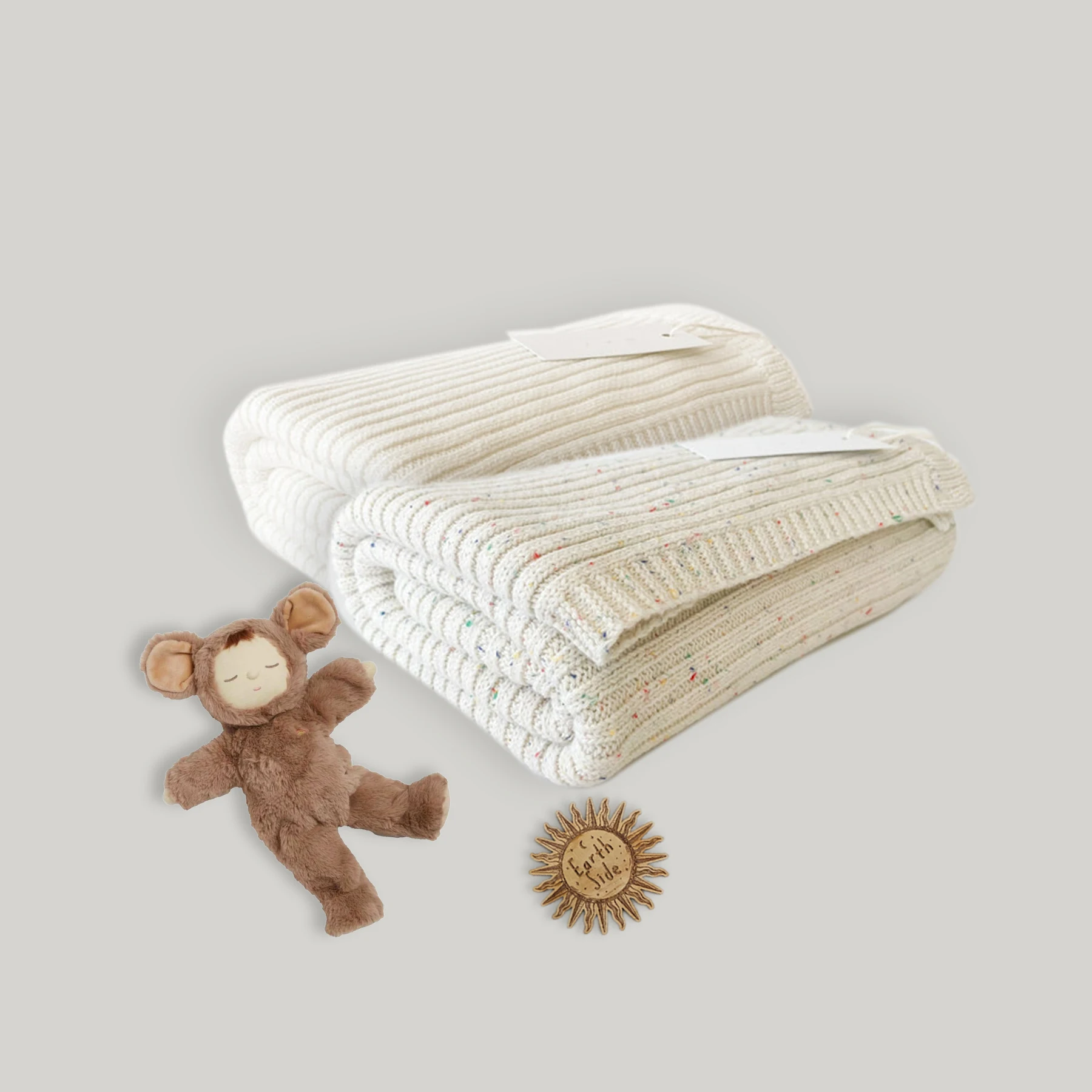 Cotton thick thread knitting Custom LOGO design 39*39 Inches Knit Throw Blanket