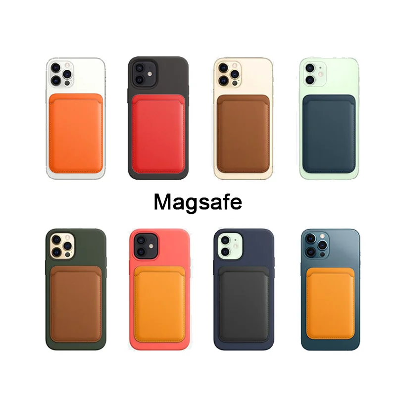 Wholesale Custom Logo Magnetic Card Wallet Magsafe Credit Cards Leather Wallet Holder for iPhone Credit Card