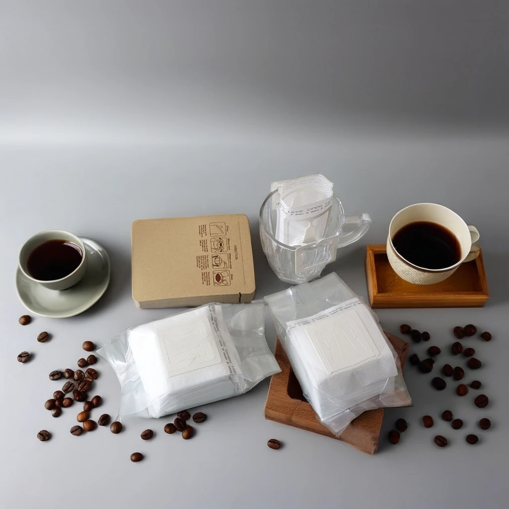 AT PACK 2024 LOW MOQ Custom Logo Matte Hanging Ear Coffee Drip Filter Bag Drip Coffee Sachet Drip Coffee Envelope