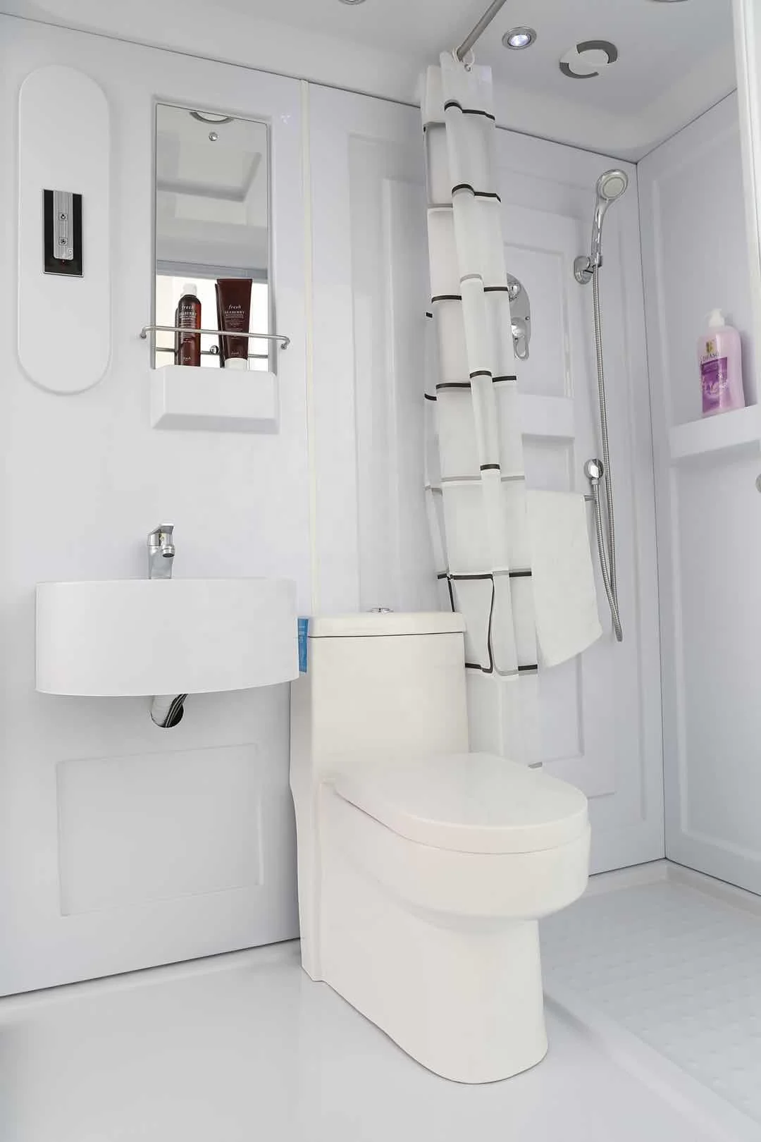 
white ABS toilet shower cabin sink combo 