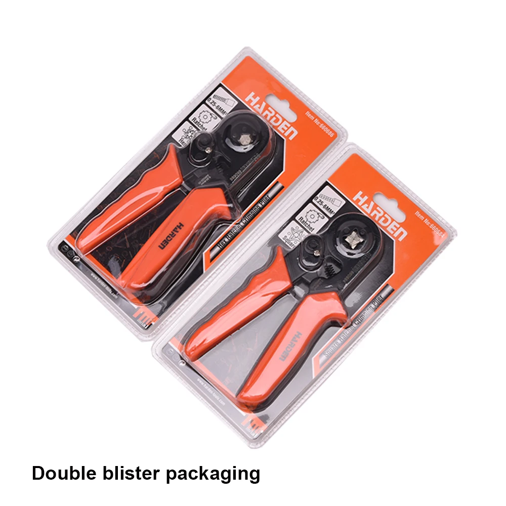 Harden 0.25-6MM Adjusting Ratcheting Square Ferrule Wire Cable Crimper Plier Crimping Crimp Tool AWG23-10 crimping plier