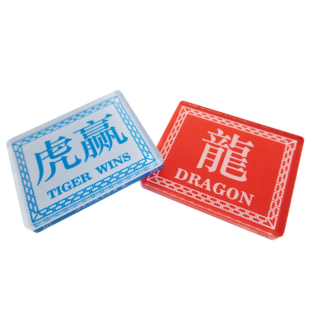 AOBO Casino Baccarat Thick Acrylic Carved Button Blue and Red Player Banker