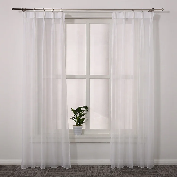 home decoration  100% polyester ready made modern sheer curtains