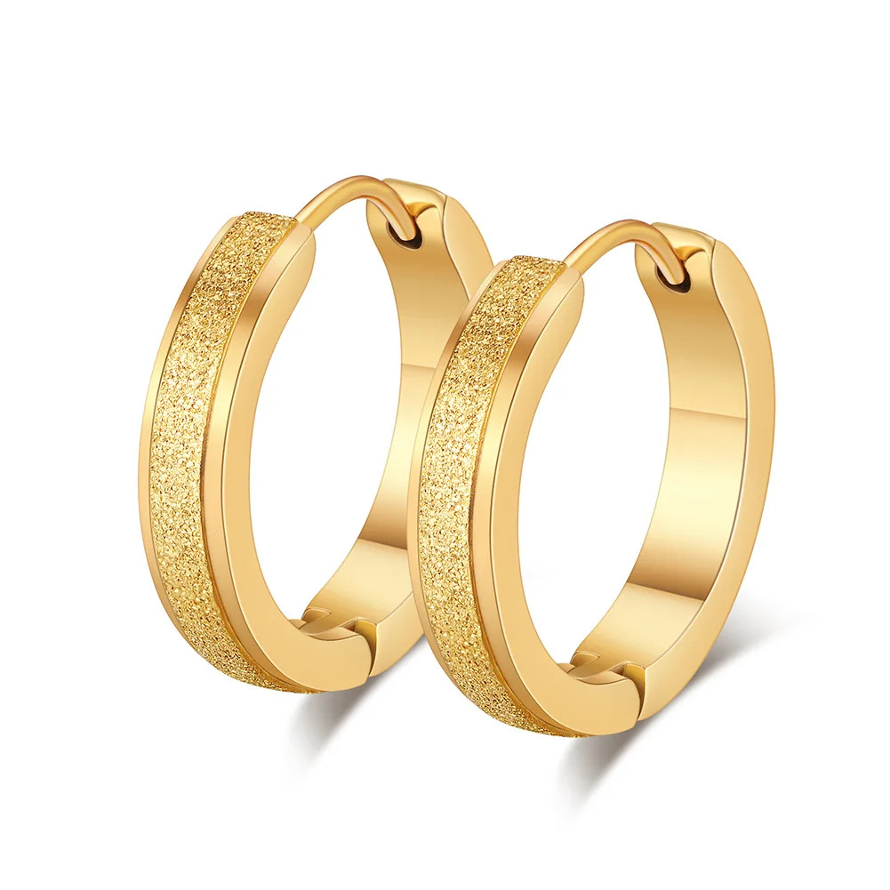 RINNTIN GTE96 Fashion Chunky Hoop Earrings Elegant Hoop Earrings 14k Gold Plated Stainless Steel Fine Jewelry Earrings